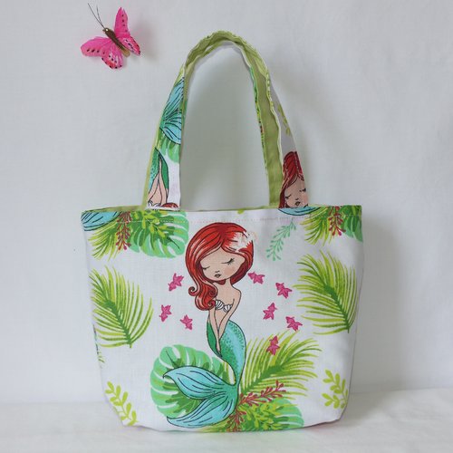 Sac enfant sirène, sac à gouter, sac petite fille