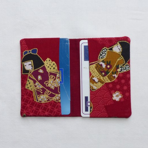 Porte-cartes en tissu japonais, étui carte d'identité