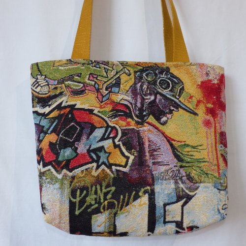 Sac en tissu jaquard graffitis, sac street art