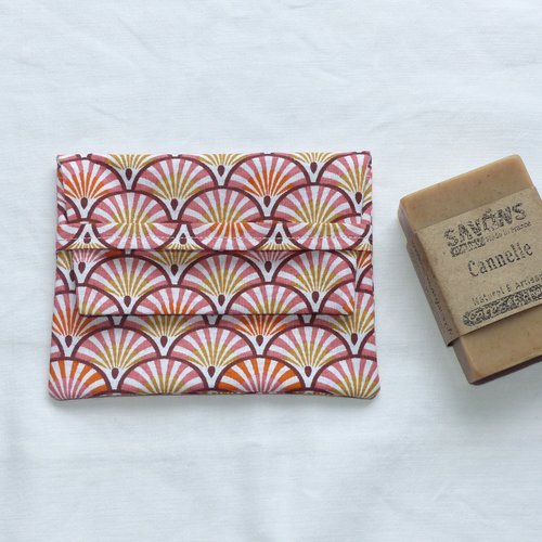 Pochette à savon doublée en tissu enduit