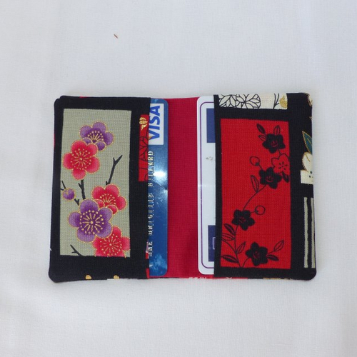 Porte-cartes en tissu japonais, porte-cartes pliable