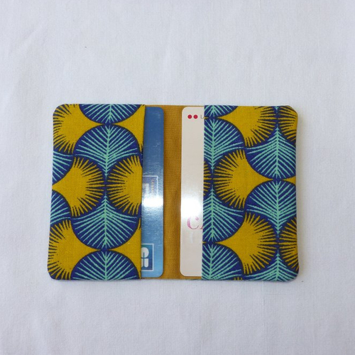Porte-cartes deux compartiments en tissu, étui cartes bancaires