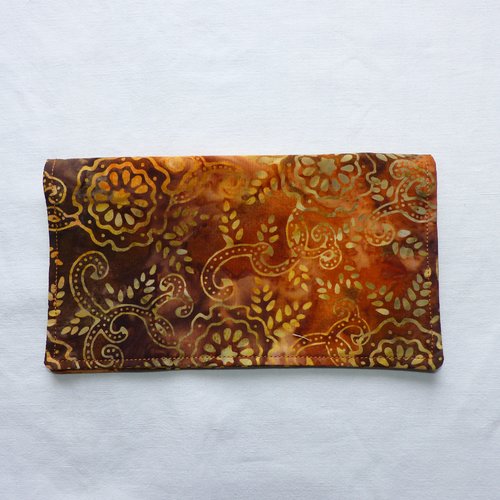 Protège chéquier en tissu batik, porte-chéquier en batik indonésien