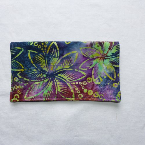 Protège chéquier en tissu batik, rangement chéquier, étui de sac