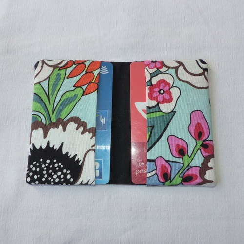 Porte-cartes deux compartiments en tissu de créateur, étui cartes