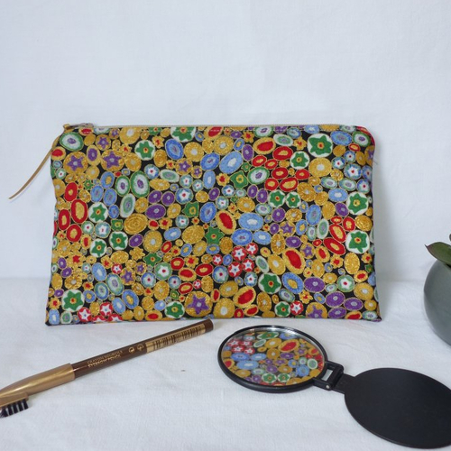 Pochette zippée imprimé klimt, trousse multi usages