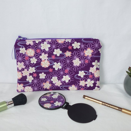 Pochette en tissu japonais, trousse plate