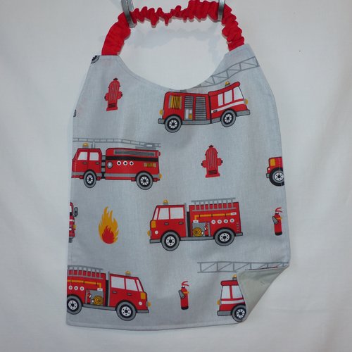 Serviette de table maternelle, serviette camions de pompiers