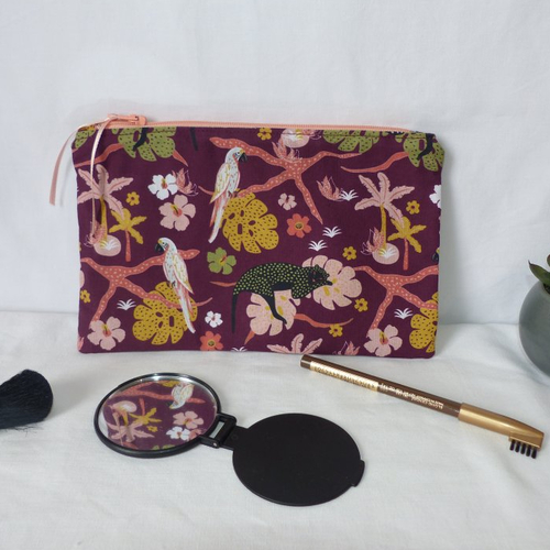 Pochette zippée en tissu de créateur, trousse multifonction