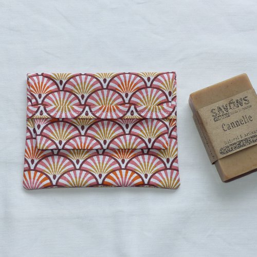 Pochette à savon doublée en tissu enduit