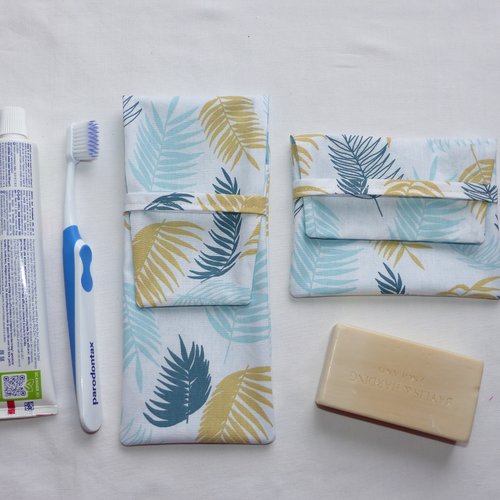 Duo étuis à savon et à brosse à dent, accessoire trousse de toilette