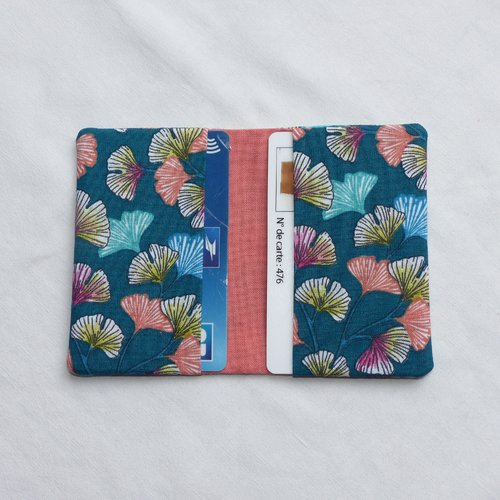 Porte-cartes pliable,  étui toutes cartes ginkgo