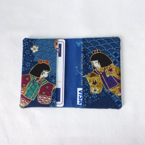 Etui toutes cartes, porte-cartes en tissu japonais