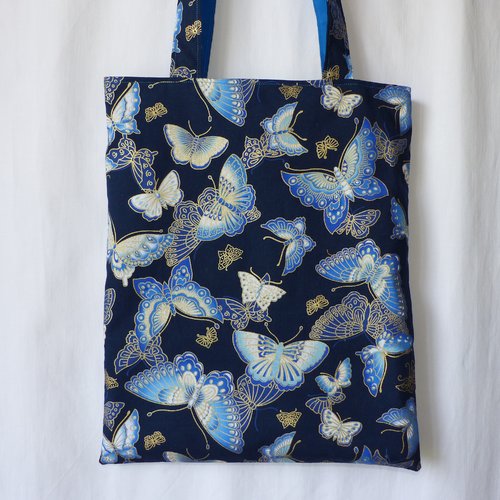 Sac en tissu papillons, tote bag en tissu japonais