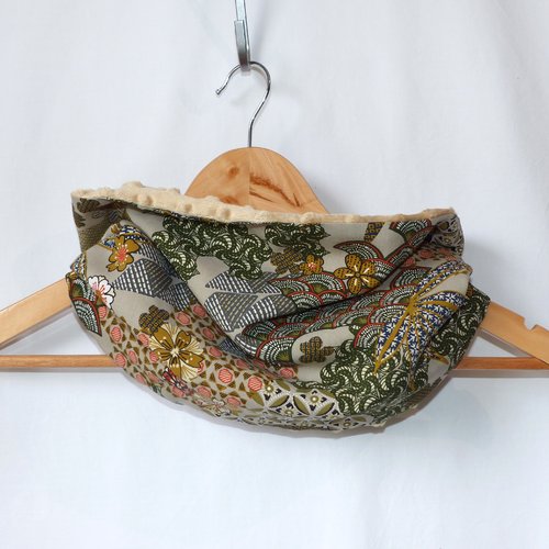Echarpe tube en tissu japonais, snood en tissu japonais