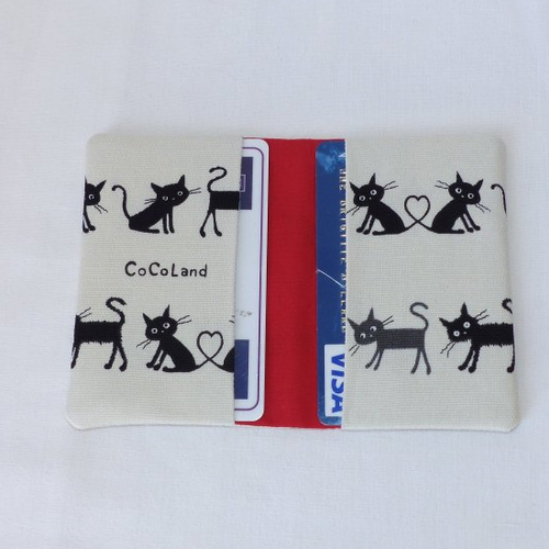 Porte-cartes en tissu chats, étui cartes
