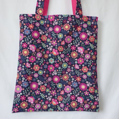Sac en tissu fleurs, tote bag en tissu fleuri