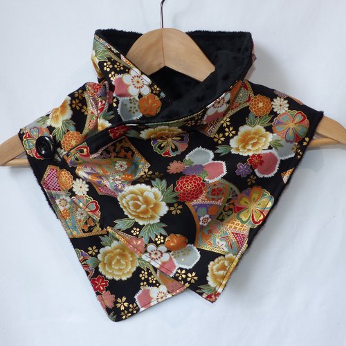 Echarpe en tissu japonais, écharpe à bouton