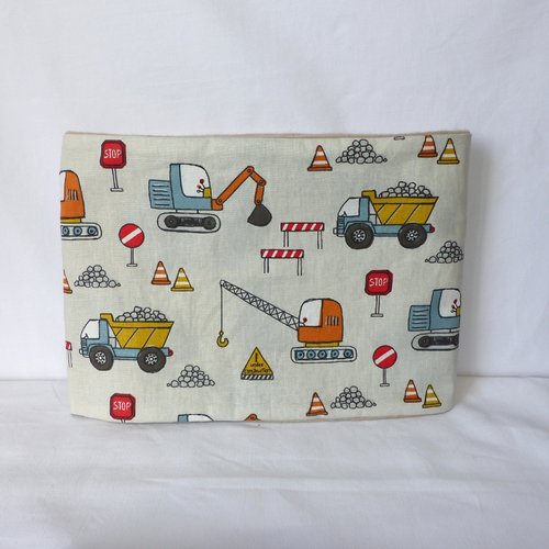 Snood garçon, echarpe tube enfant engins de chantier