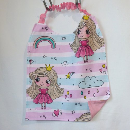 Serviette de table élastiquée princesse, serviette maternelle