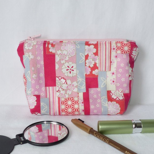 Pochette en tissu japonais, trousse en tissu japonais
