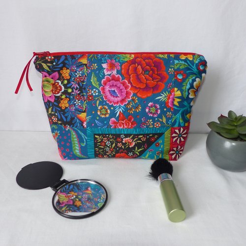 Pochette zippée en tissu odile baillouel, pochette à bijoux