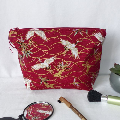 Trousse doublée imperméable en tissu japonais
