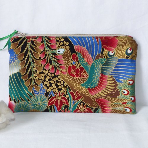Pochette zippée en tissu japonais
