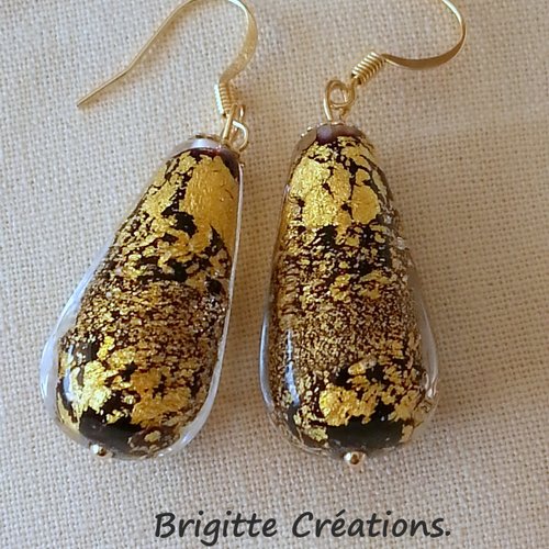 Boucles d'oreilles en perles de verre de murano authentiques