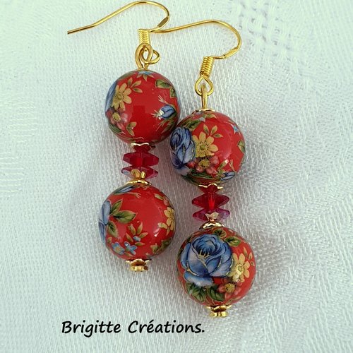 Boucles d'oreilles en perles japonaises tensha rondes