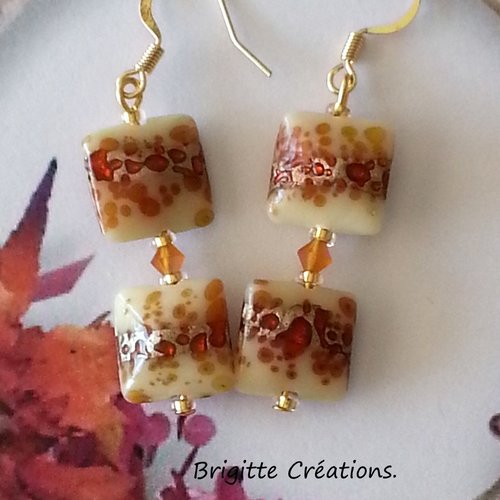 Boucles d'oreilles en perles de verre lampwork authentiques