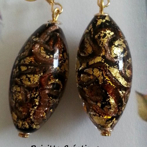 Boucles d'oreilles en perles de verre de murano authentique