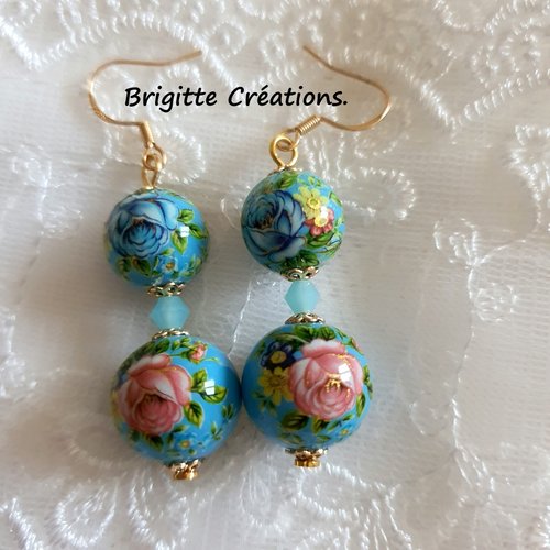 Boucles d'oreilles en perles japonaises tensha.