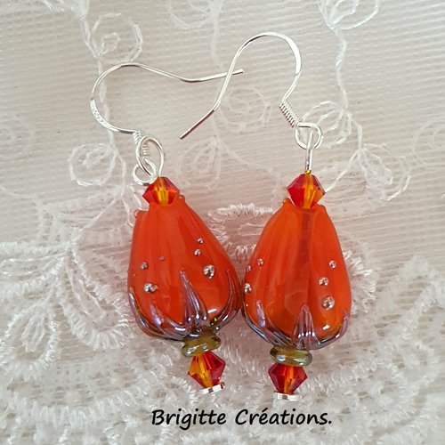 Boucles d'oreilles en perles de verre filées au chalumeau authentiques