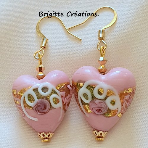 Boucles d'oreilles en perles de verre de murano collection "fiorato"