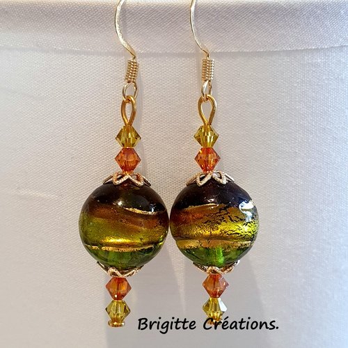 Boucles d'oreilles en perles de murano authentiques collection serale -