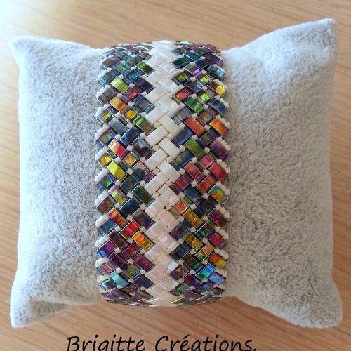 Bracelet en tissage de perles miyuki half tila.