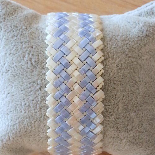 Bracelet en tissage de perles miyuki half tila et perles de rocailles