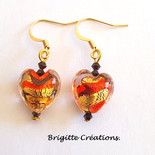 Boucles d'oreilles en perles de verre de murano authentiques