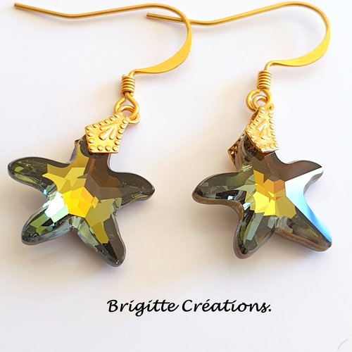 Boucles d'oreilles "etoiles de mer" en cristal swarovski