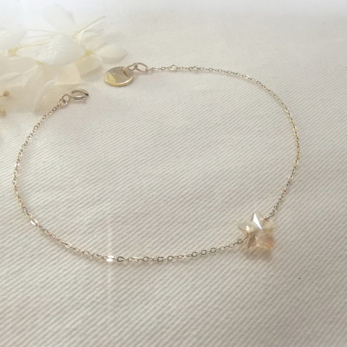 Bracelet ~ étoile de cristal ~ gold filled or 14k perles cristal swarovski
