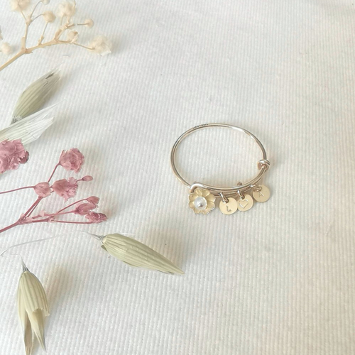 Bague réglable  ~ mini-pampilles fleuries~ personnalisable gold filled 14 kbrillesurmoi