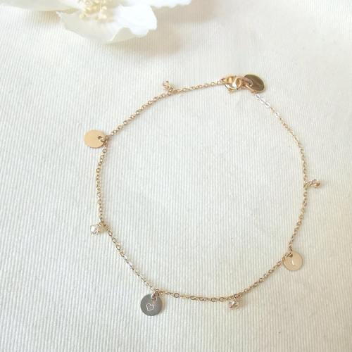 Bracelet ~ séquins ~   gold filled or 14 k pierres naturelles  & cristal brillesurmoi