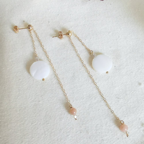 Boucles d oreilles coulissantes~ celeste ~