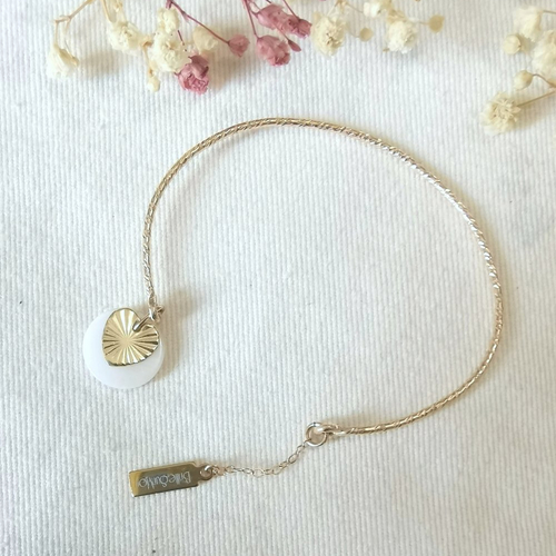 Bracelet jonc ouvert  ~coeur sacré~