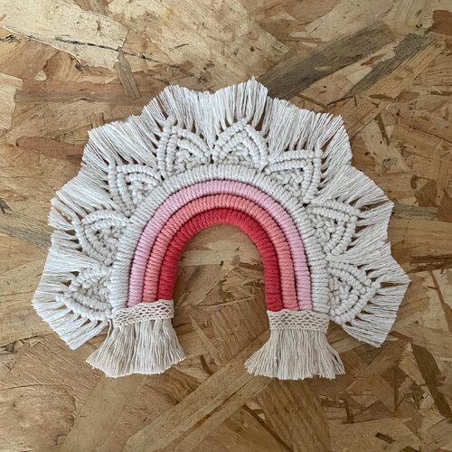 Arc en ciel en macramé