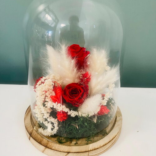 Cloche fleurs séchées