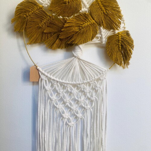Arbre de vie feuille en macramé