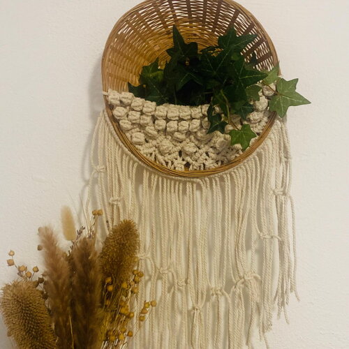 Suspension osier macramé
