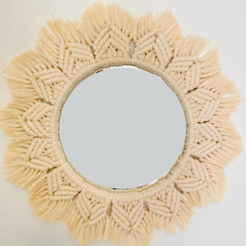 Miroir en macramé mm